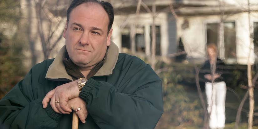 Tony Soprano has a deep thought about something in The Sopranos.