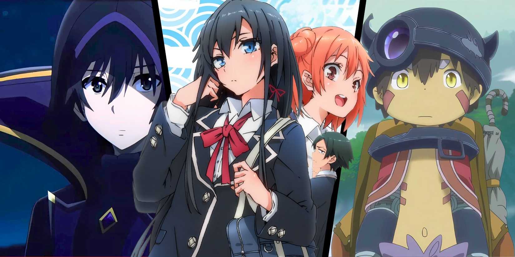 Kolase anime The Eminence in Shadow, My Teen Romantic Comedy Snafu, dan Made in Abyss