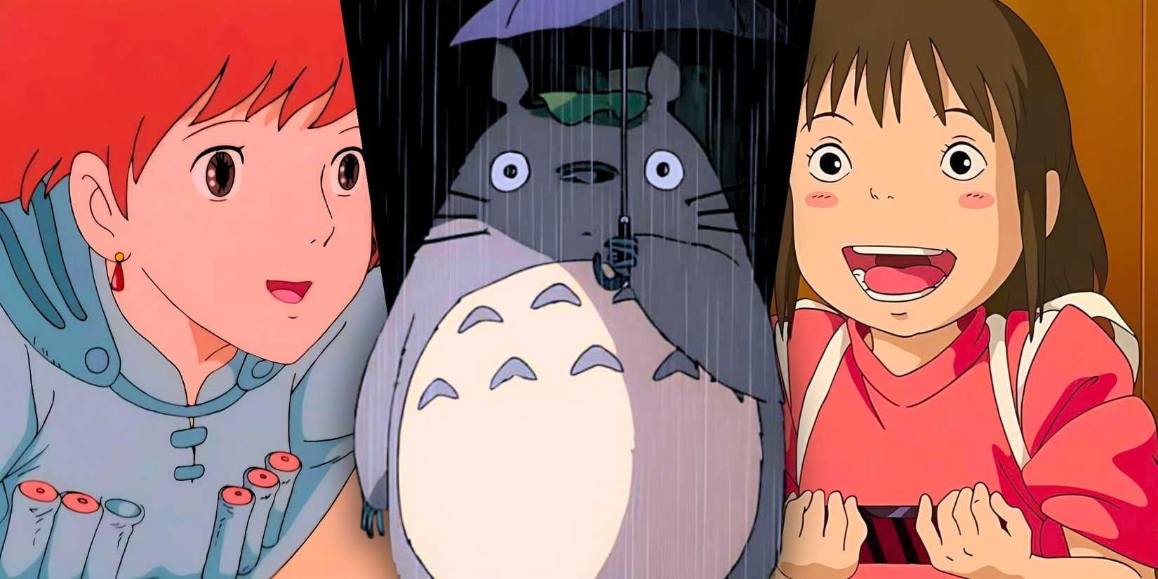 Studio Ghibli's Nausicaa, My Neighbor Totoro and Spirited Away anime movies