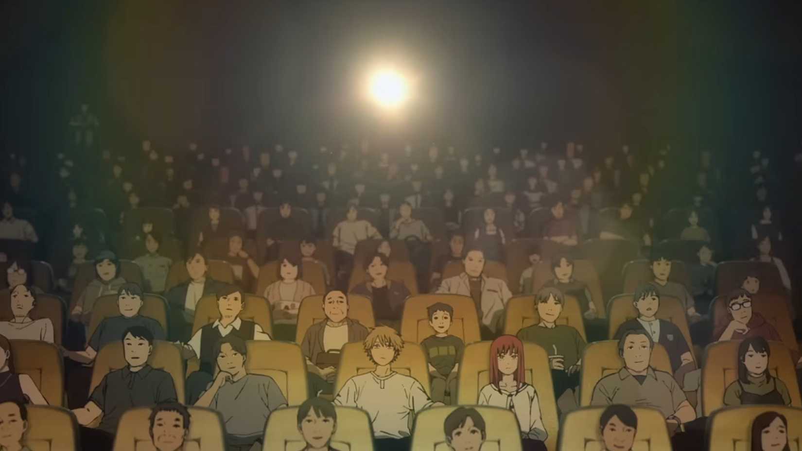 Denji and Makima watch a movie together in Chainsaw Man - The Movie: Reze Arc