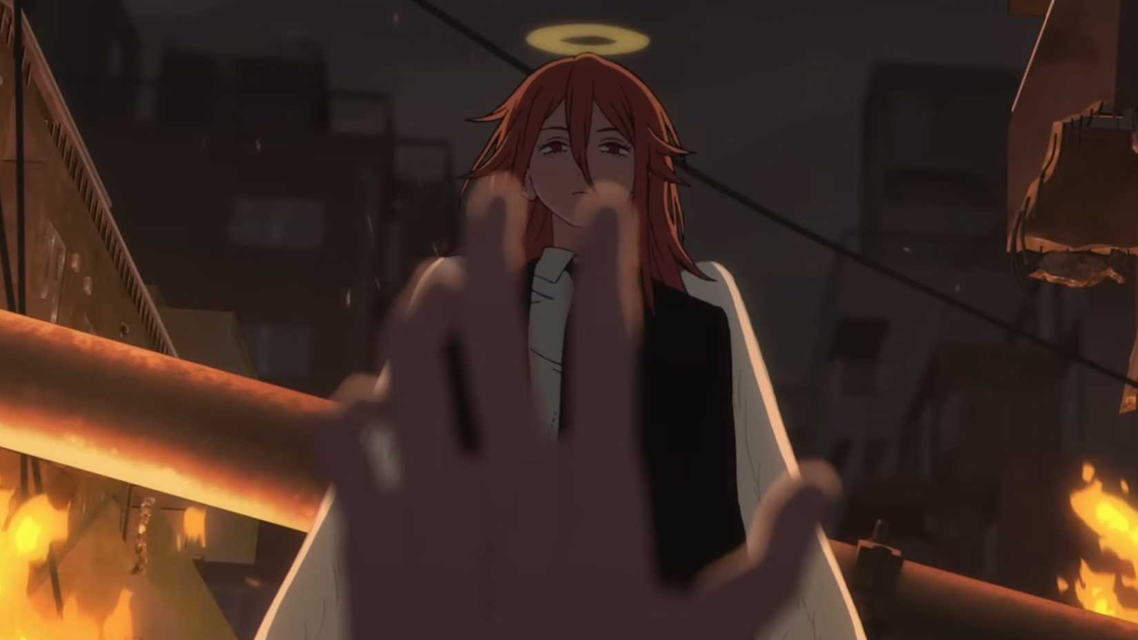 A dying person reaches out to Angel Devil in Chainsaw Man - The Movie: Reze Arc