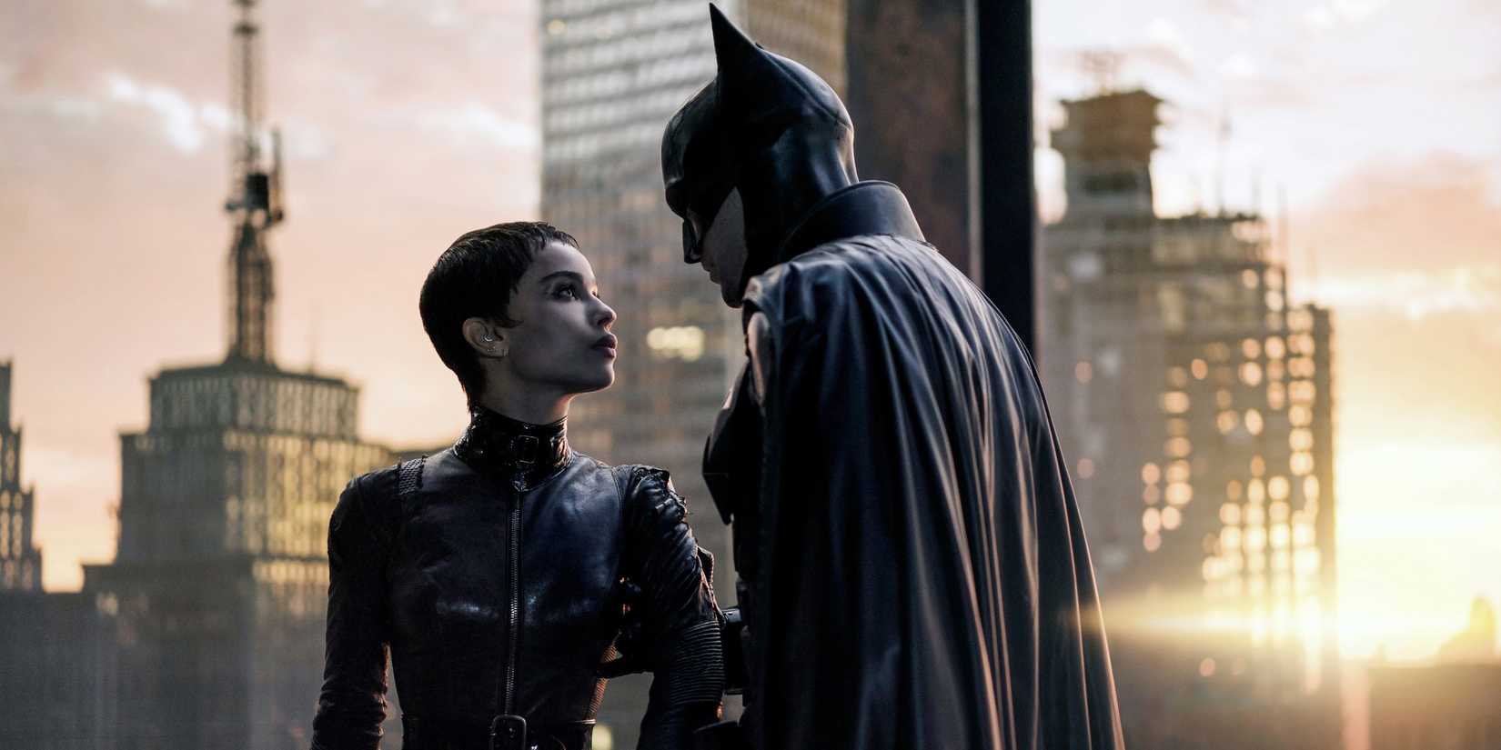 Robert Pattinson and Zoe Kravitz in The Batman