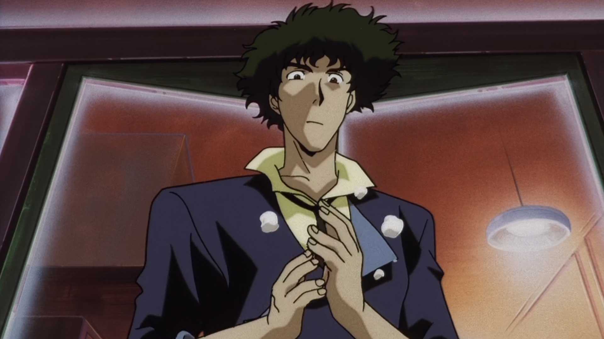 Spike Spiegel from Cowboy Bebop dusting his hands.