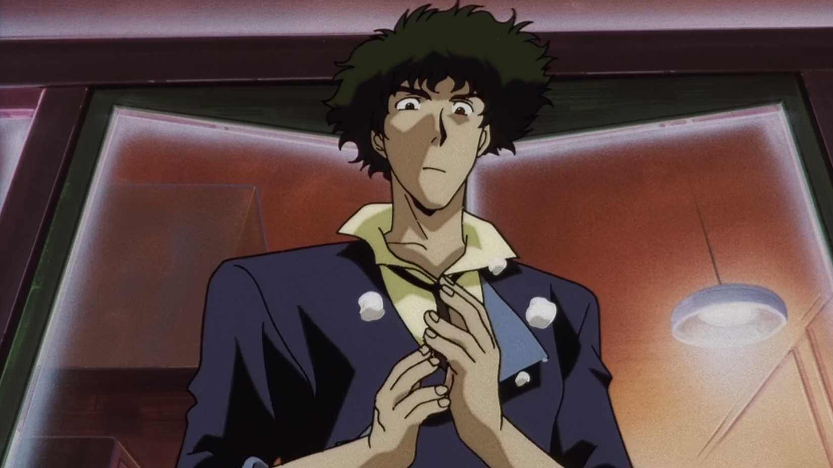Spike Spiegel from Cowboy Bebop dusting his hands.