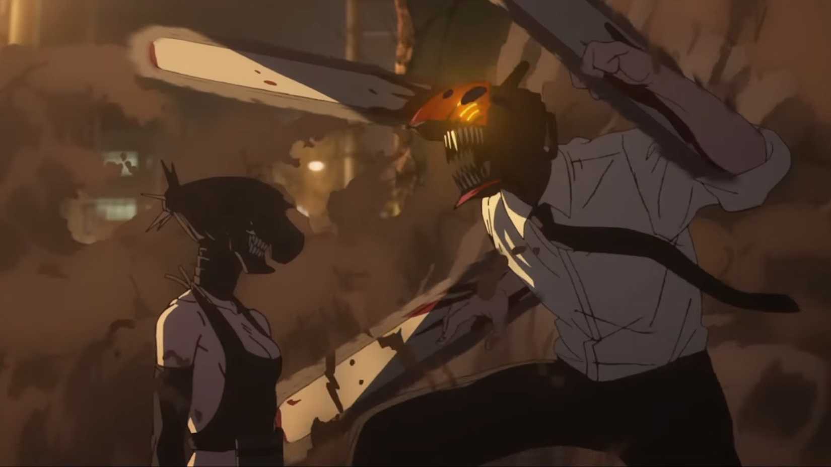Denji attaque Bomb Girl dans Chainsaw Man - The Movie: Reze Arc.