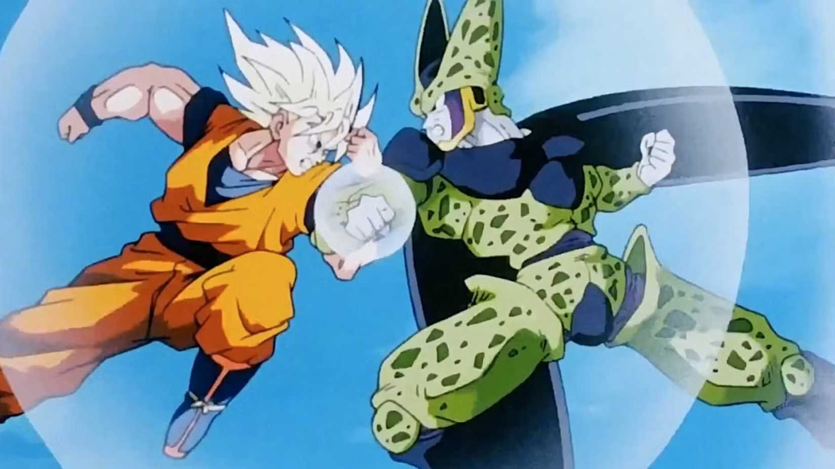 Dragon Ball Z Goku fighting Cell