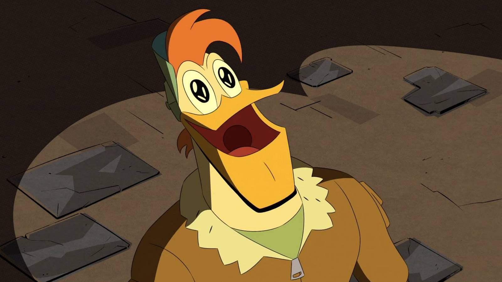 Launchpad McQuack from DuckTales looking starstruck