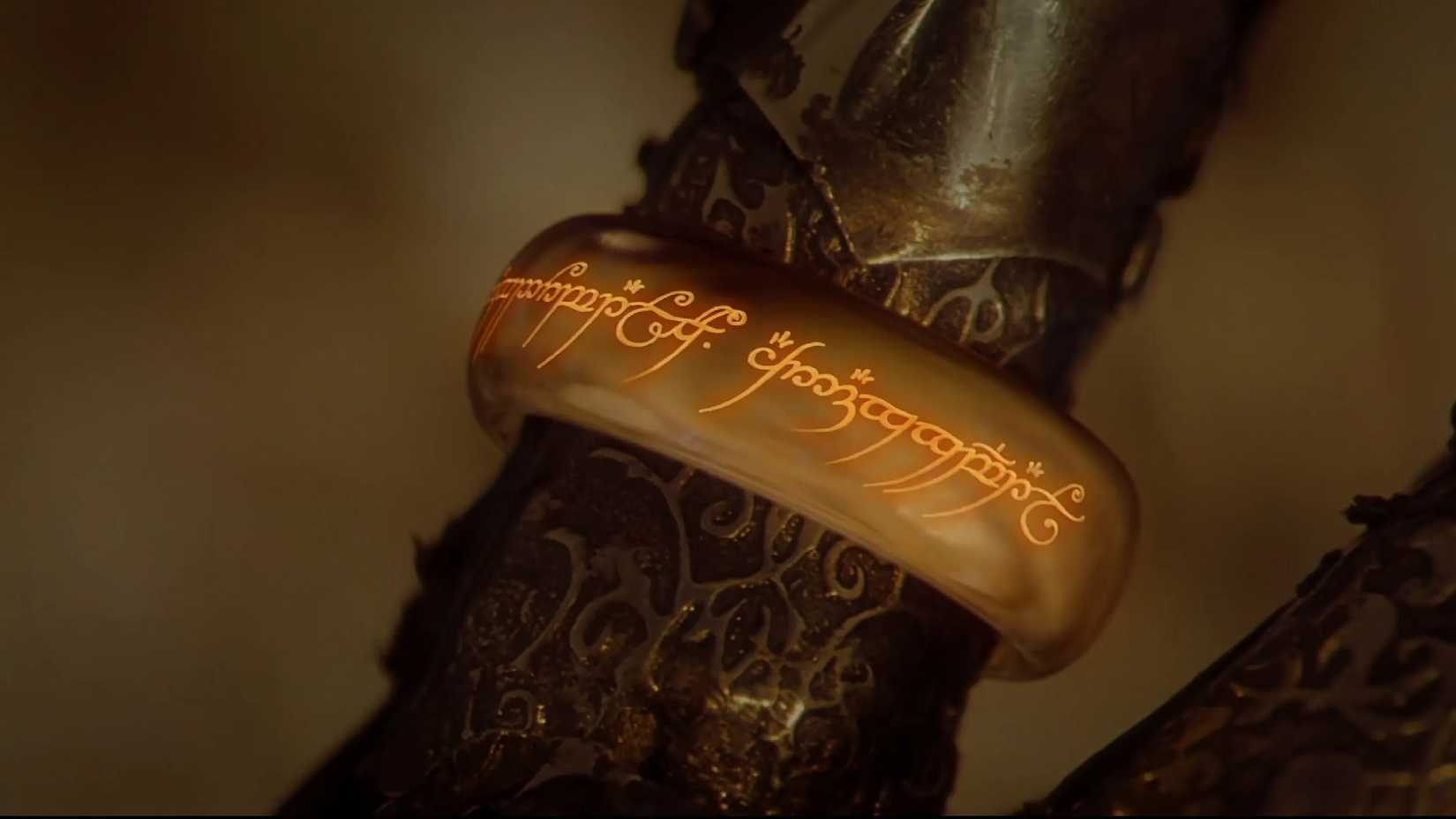 Sauron wears the One Ring in The Lord of the Rings: The Fellowship of the Ring