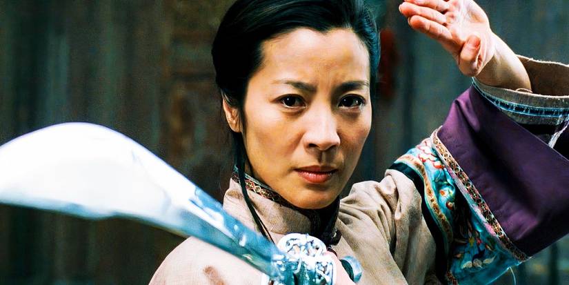 Michelle Yeoh fighting with a sword in Crouching Tiger, Hidden Dragon (2000)