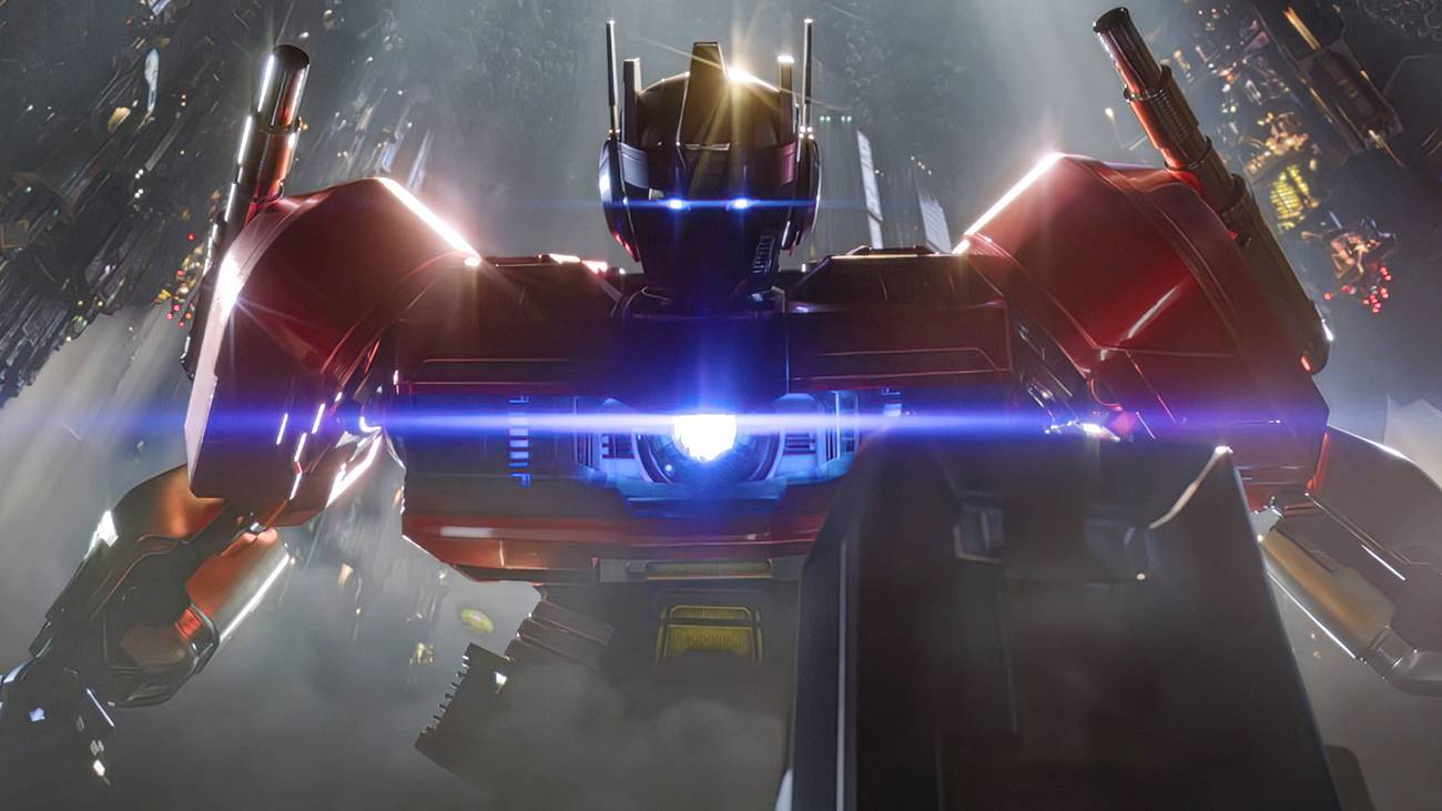 Optimus Prime with glowing eyes from Transformers One