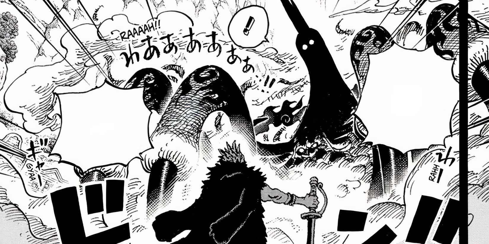 Rocks D. Xebec yells at Imu and Saturn's combined form in One Piece Chapter 1163