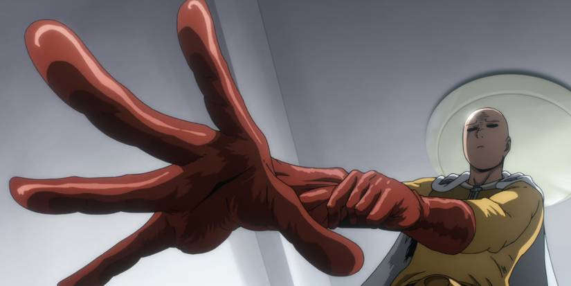 Saitama dressing up in One-Punch Man