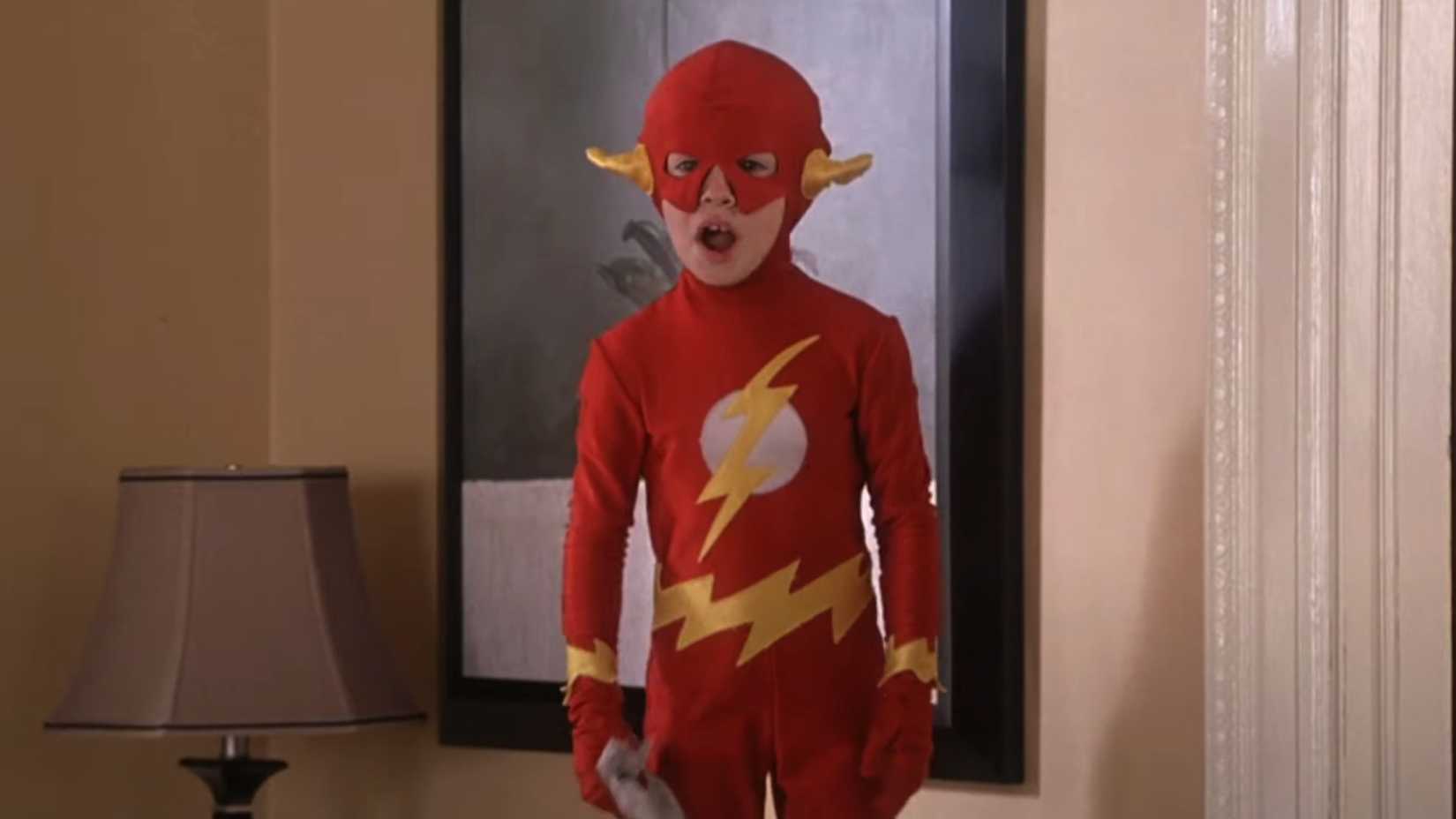 Tony dressed up as the Flash at Daddy's Day Care
