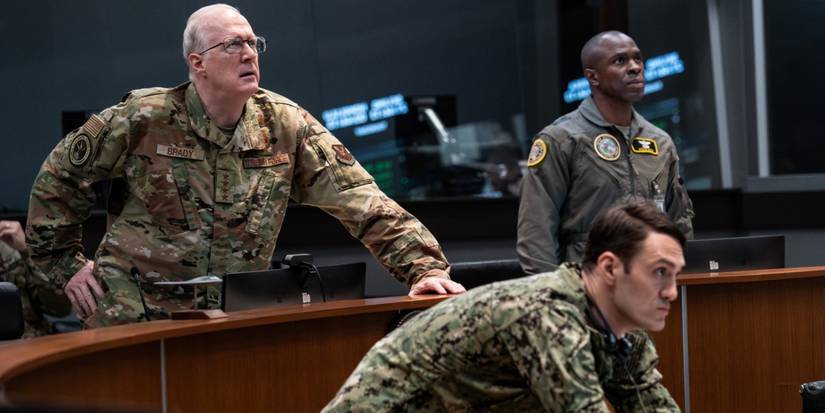 General Anthony Brody reviews plans in A House of Dynamite