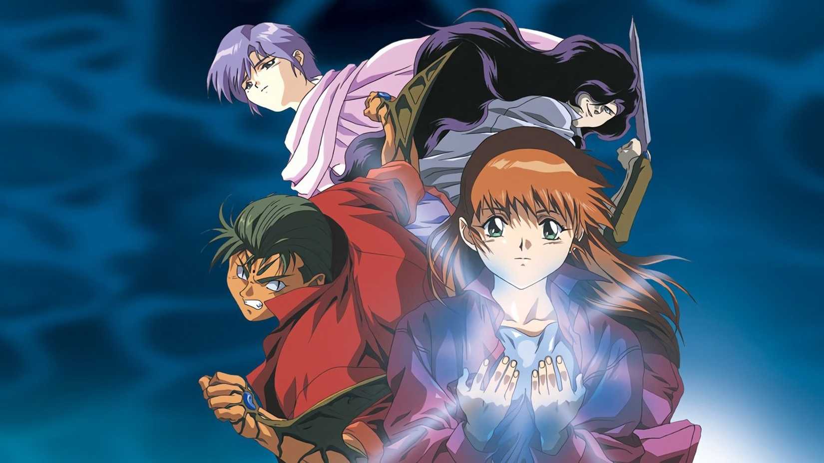 Momiji and her sacred team in Blue Seed.