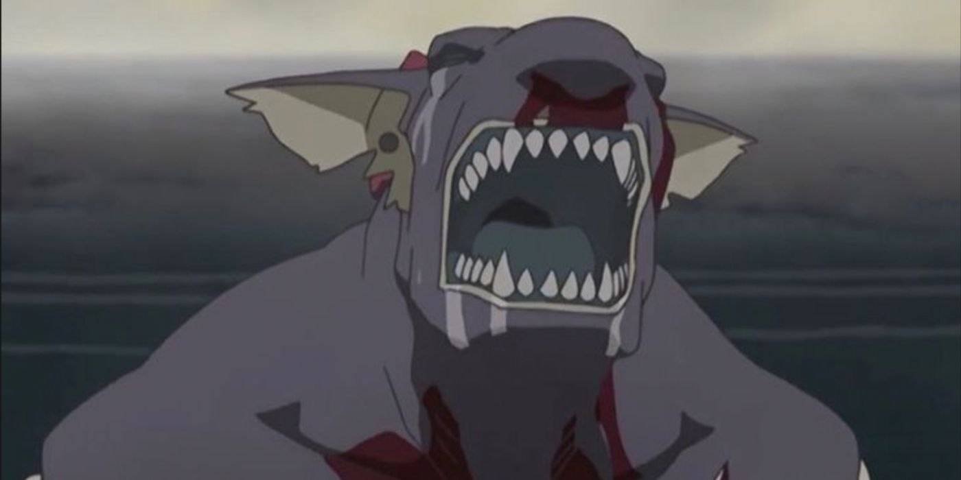 An aquatic mutant attacks in Blue Submarine No. 6.