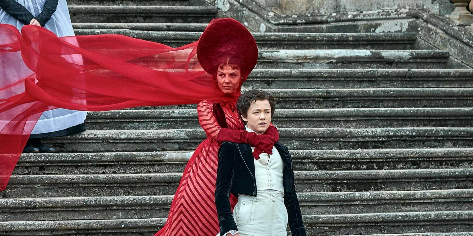 mia goth frankenstein red dress Who Plays Frankenstein's Mom? Mia Goth Explains Elizabeth, Claire Connection