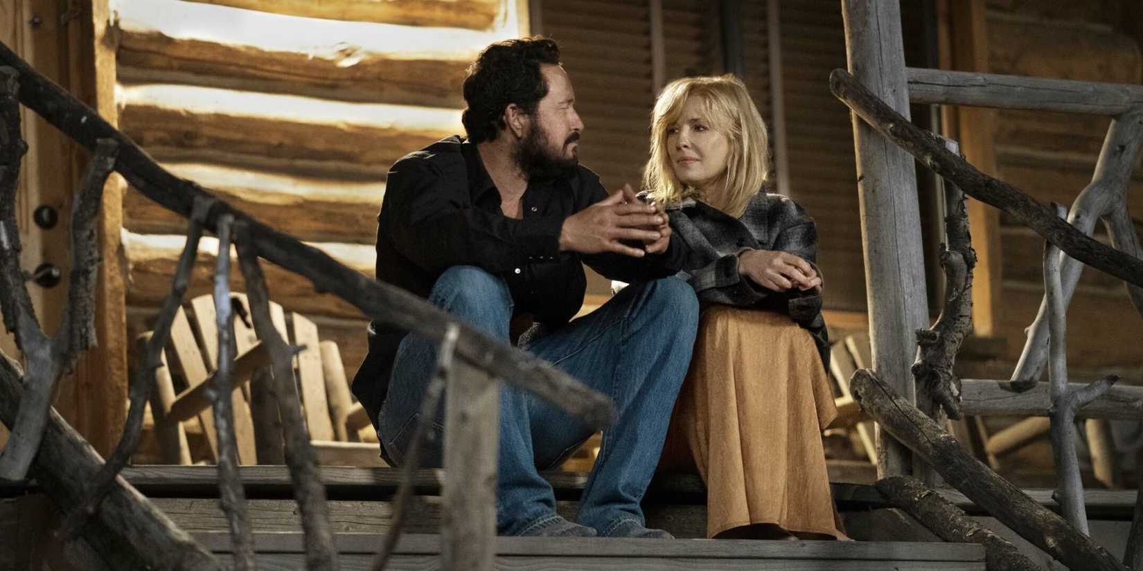 Cole Hauser as Rip Wheeler and Kelly Reilly as Beth Dutton in Yellowstone Season 5