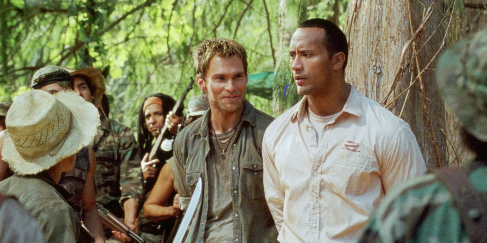 Dwayne Johnson and Sean William Scott trapped in The Rundown