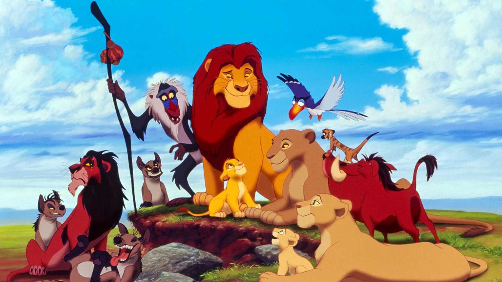 Ed, Scar, Shenzi, Banzai, Rafiki, Mufasa, Simba, Sarabi, Zazu, Timon, Pumbaa, Nala in The Lion King