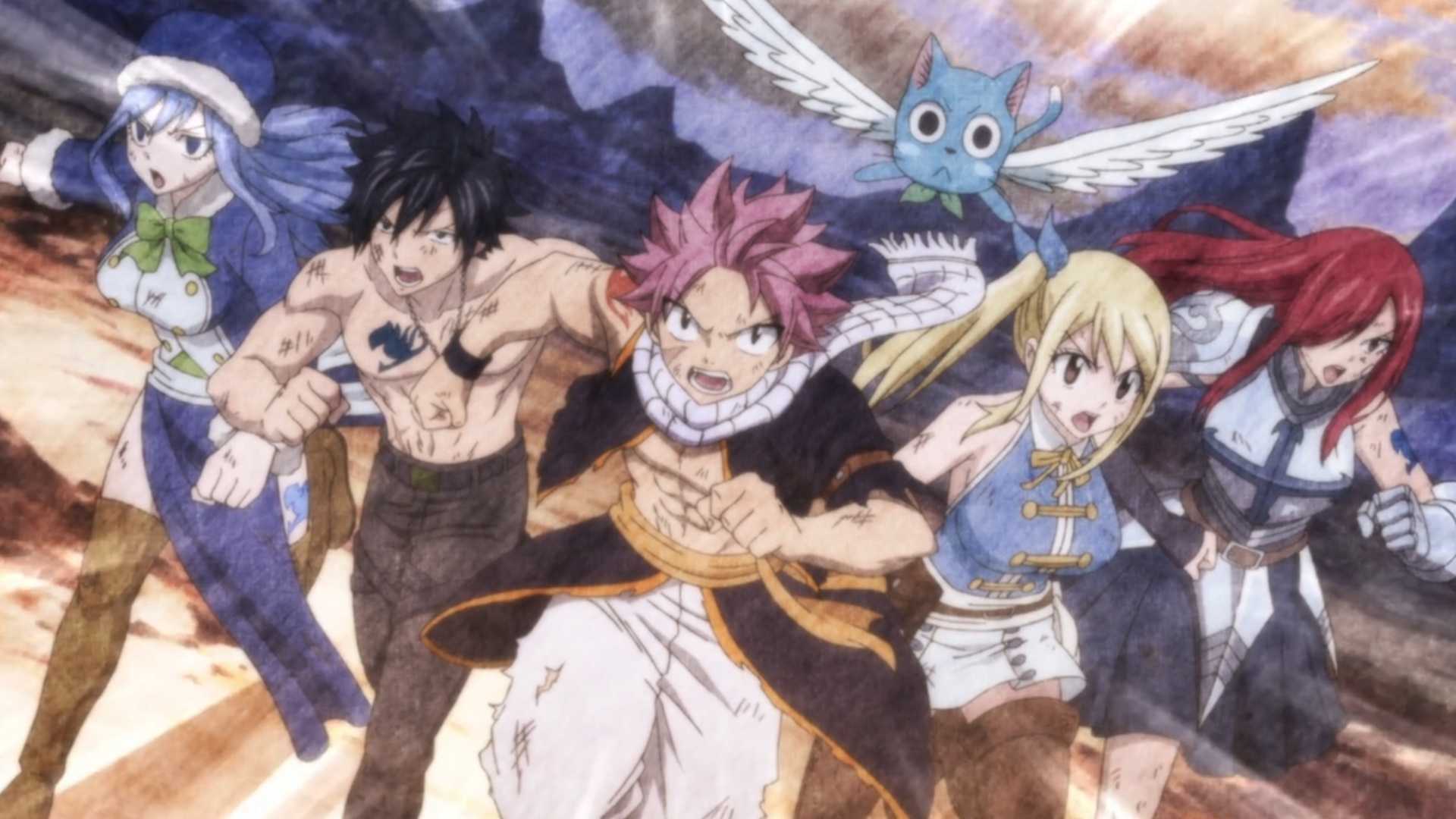 Fairy Tail's Team Natsu running ahead