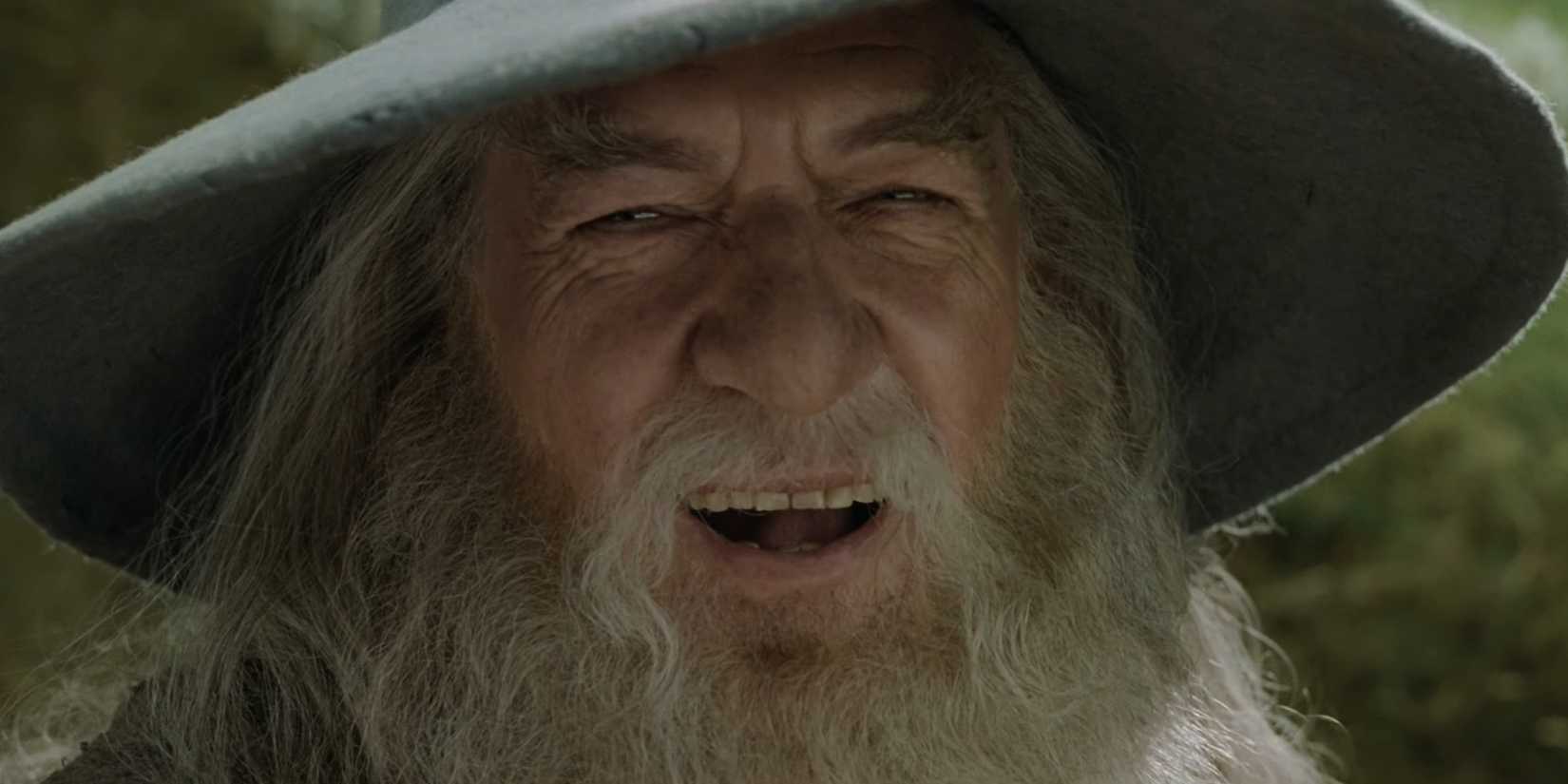 Gandalf laughing in The Lord of the Rings: The Fellowship of the Rings