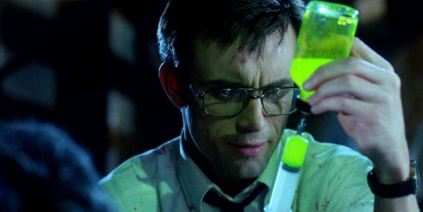 Herbert West fills a syringe with serum in Re-Animator