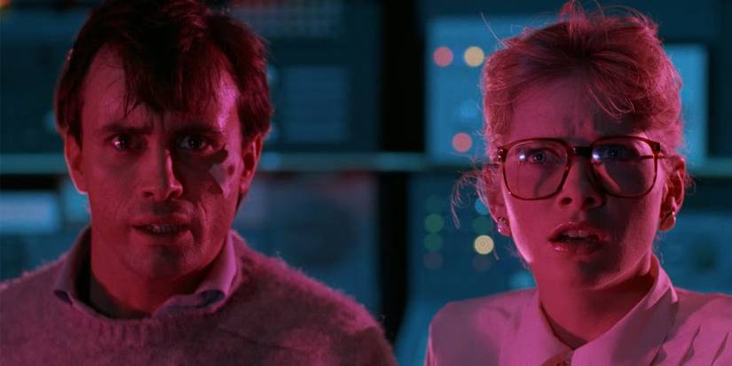 Jeffrey Combs and Barbara Crampton in From Beyond