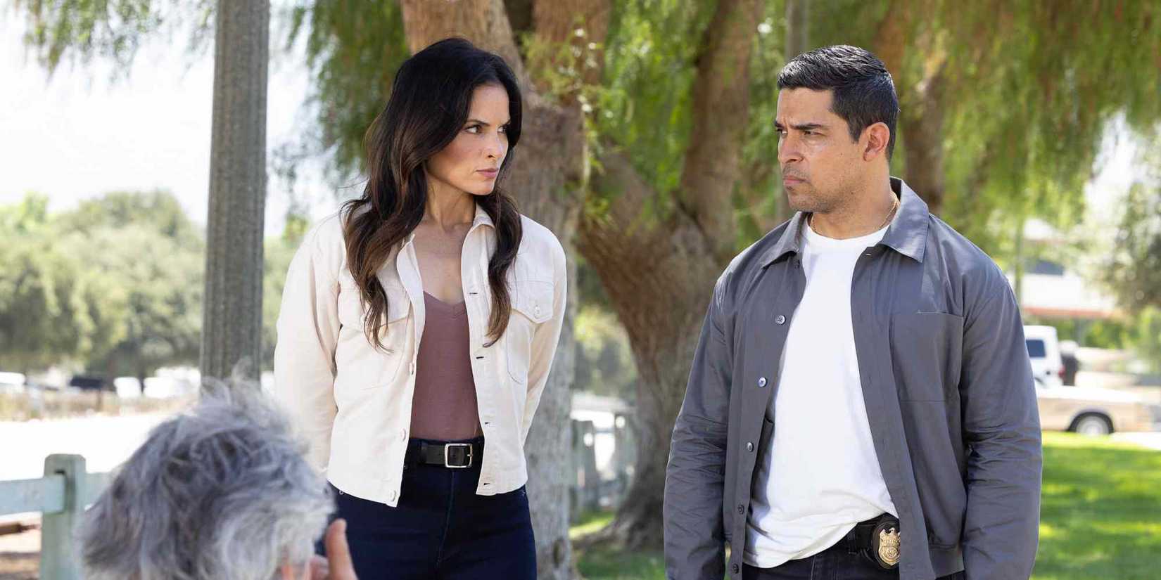 Katrina Law as Jessica Knight and Wilmer Valderrama as Nick Torres in NCIS Season 23 Episode 5