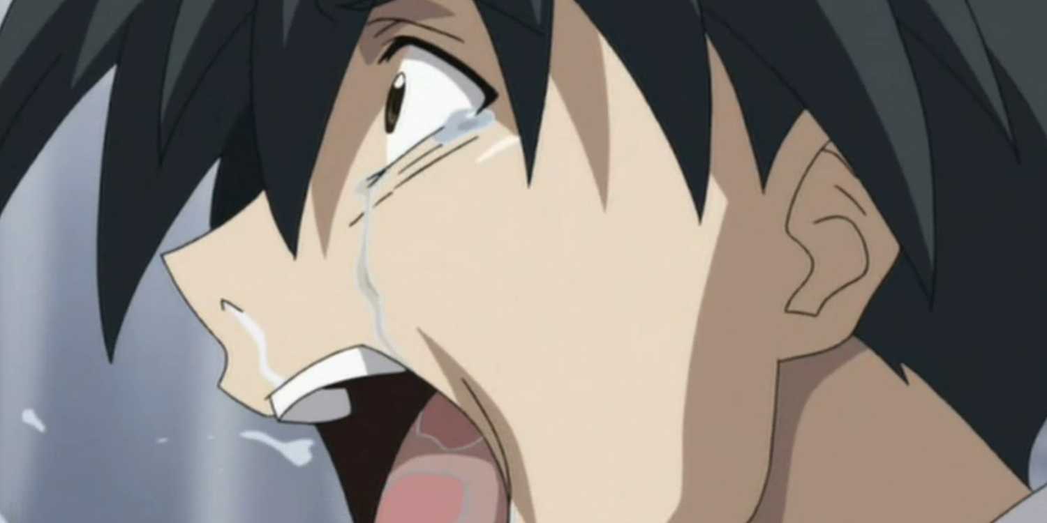 Makoto Ito shouts and cries in School Days.