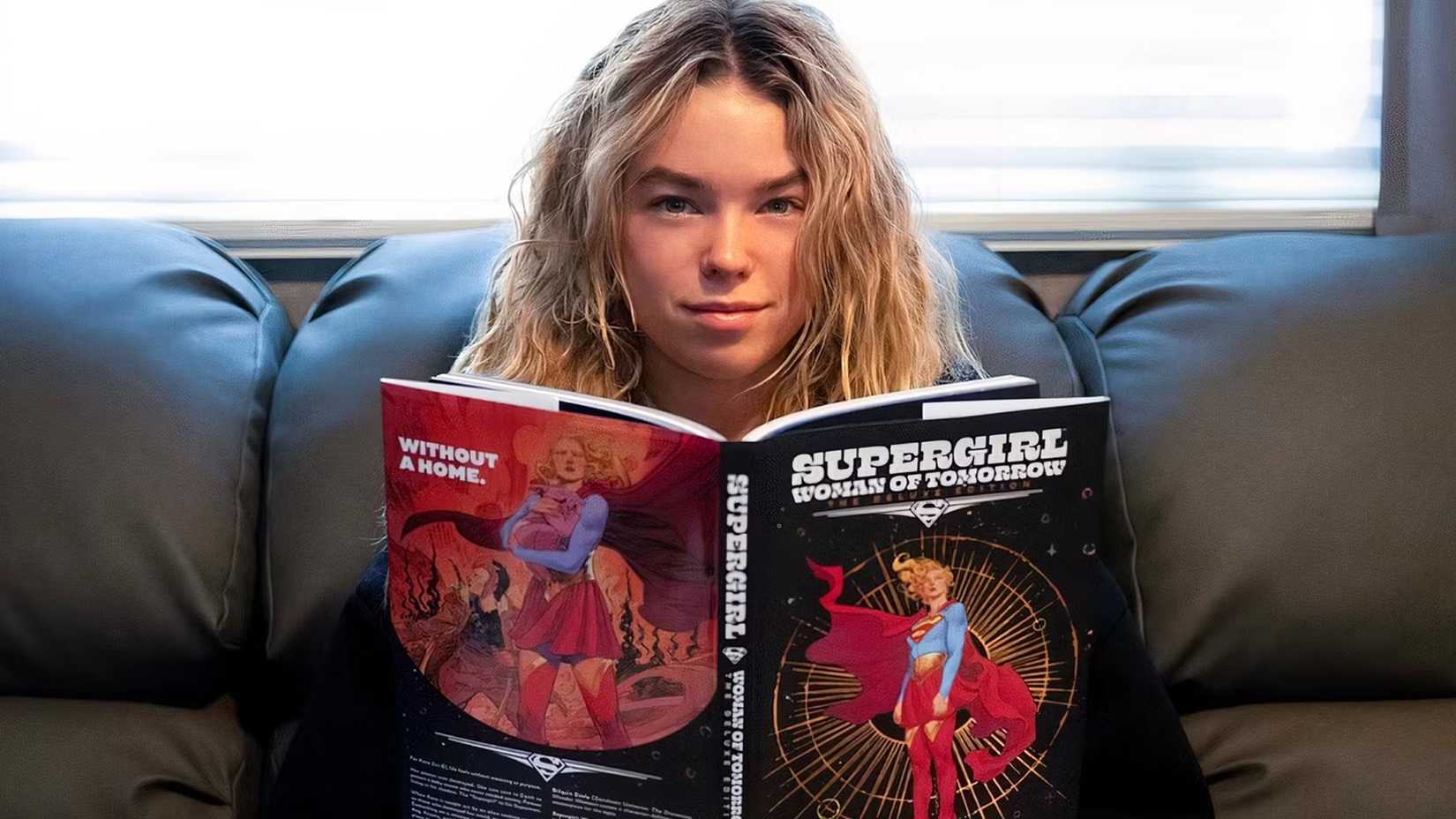 Milly Alcock reading Supergirl Woman of Tomorrow from James Gunn's Instagram