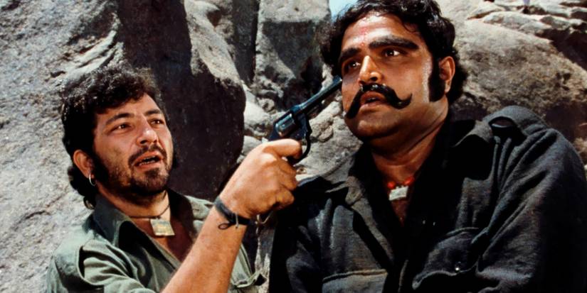 Gabbar Singh threatens another dacoit in Sholay (1975)
