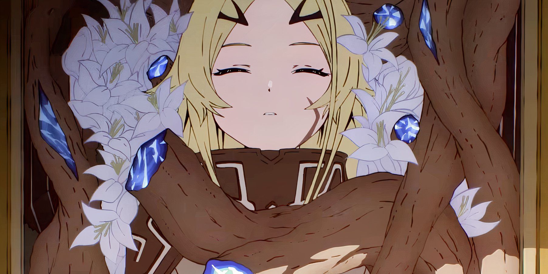 Teoritta asleep in Sentenced to be a Hero anime