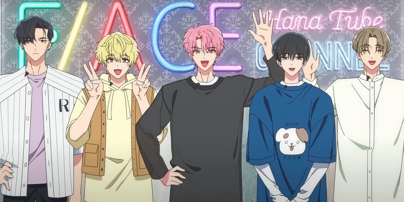 Tamon's B-Side Tamon and the band members of FACE line up smiling