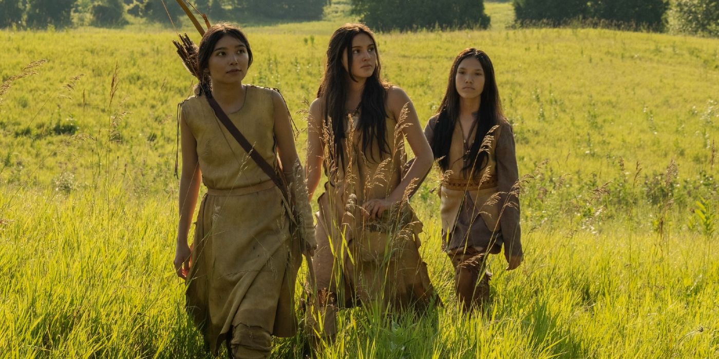 Three members of the the Shokopiwah tribe hunt IT in the woods in HBO's IT: Welcome to Derry Season 1 - Episode 4