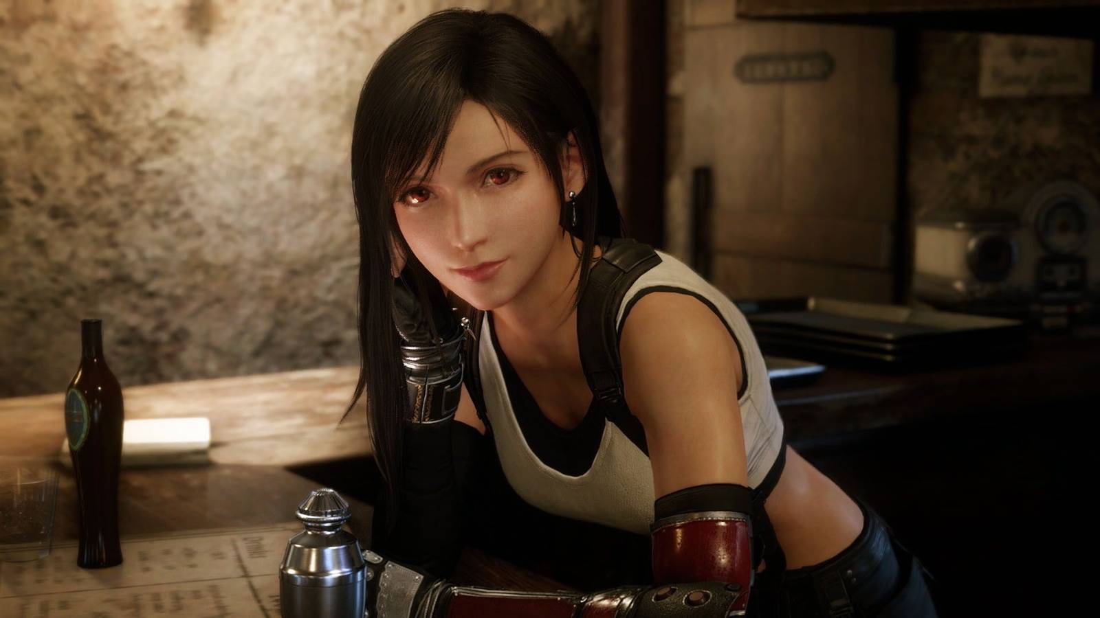 Tifa aus FF7 trägt 2Bs Outfit im Ever Crisis x Nier Crossover