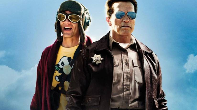 Johnny Knoxville and Arnold Schwarzenegger in The Last Stand