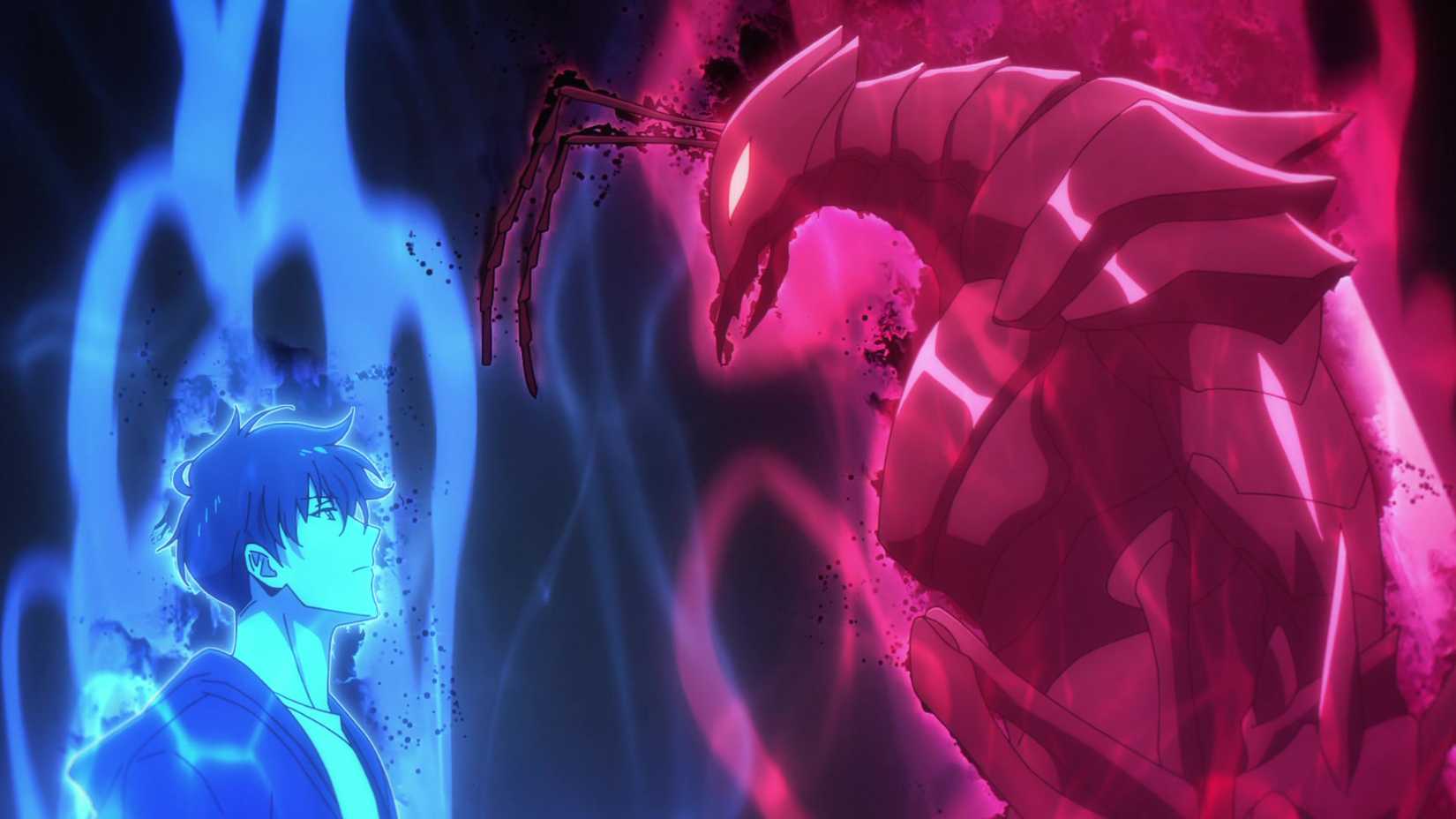 The epic battle between Sung Jinwoo and the Ant King in Solo Leveling Season 2, Episode 12 (Episode 24, overall), "Are You the King of Humans?"