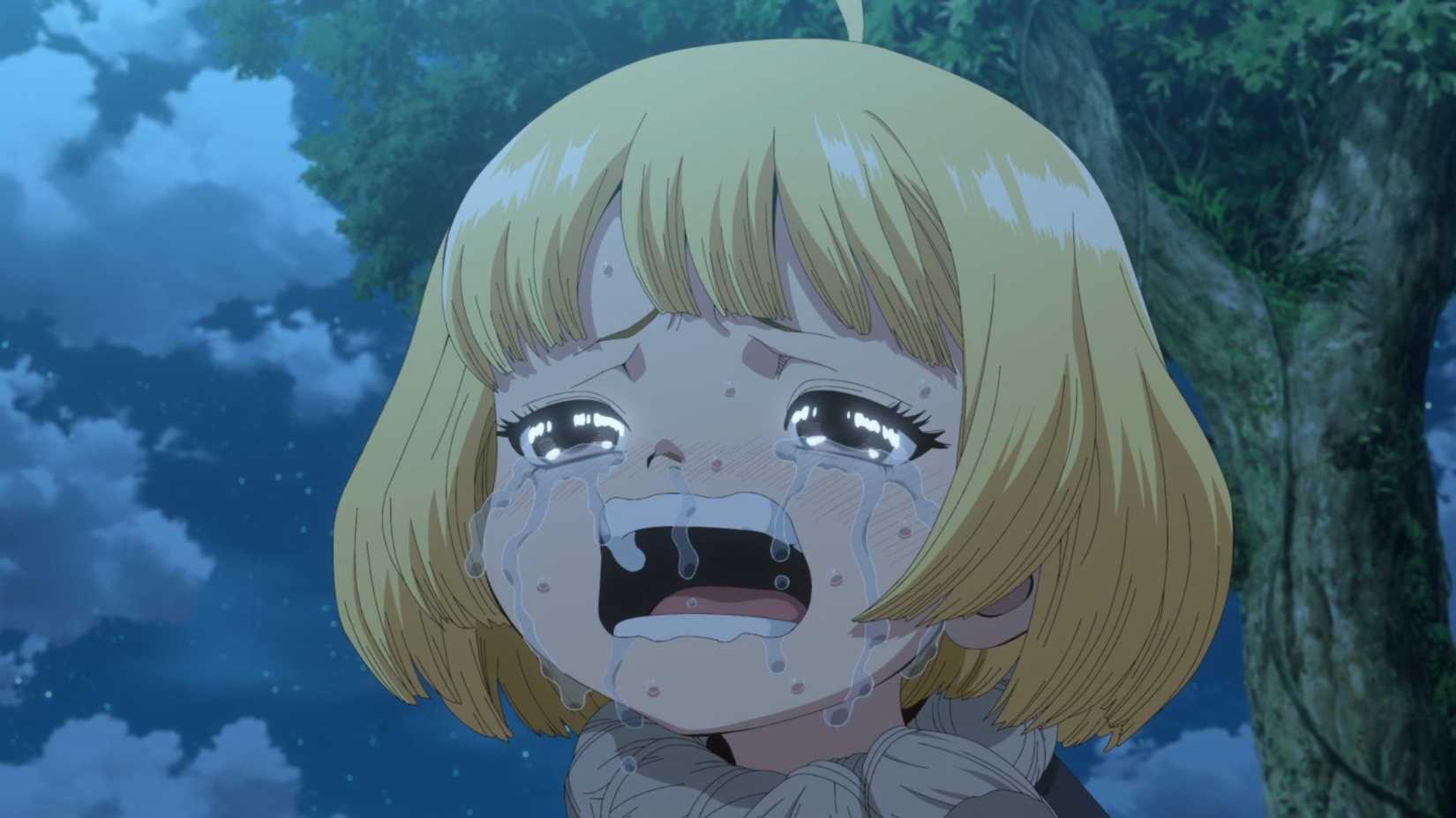 Dr. Stone season 4 Suika crying profusely