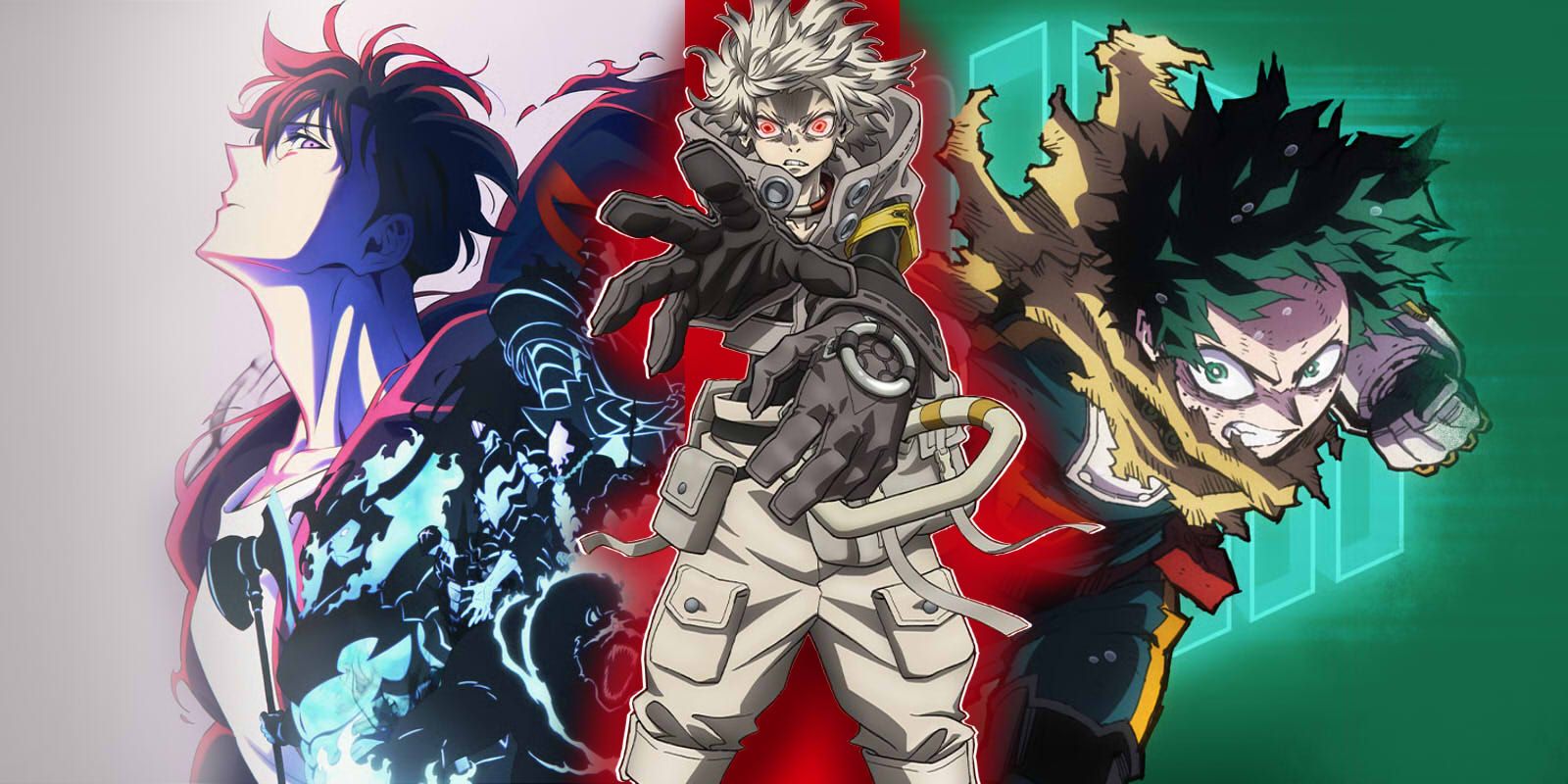 Solo Leveling, Gachiakuta, and My Hero Academia in a CBR custom image.