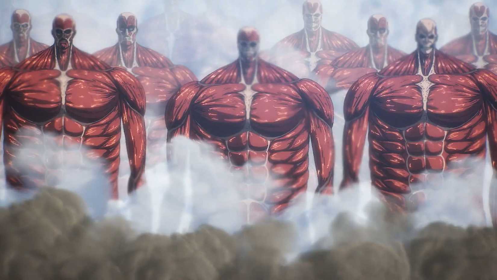 Des titans géants détruisent le monde dans Rumbling in Attack on Titan the Movie_ The Last Attack