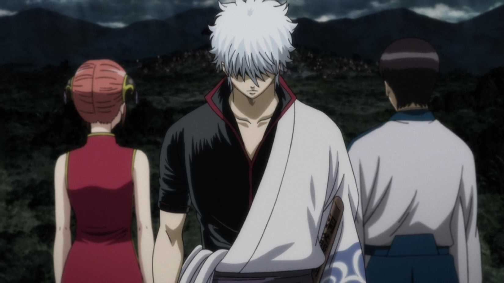 Gintoki, Kagura et Shinpachi à la croisée des chemins dans Gintama