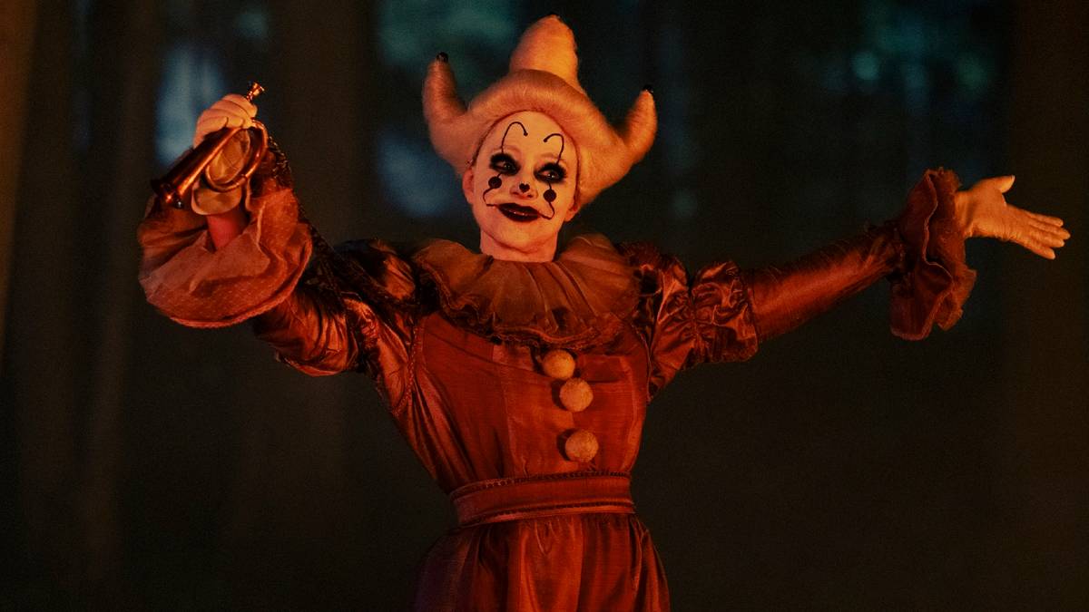 Ingrid Kersh surprises her husband in a clown costume in Welcome to Derry Ep. 7
