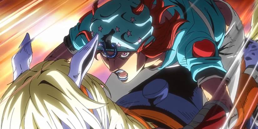 Johnny Joestar fait la course avec son cheval dans JoJo's Bizarre Adventure : Steel Ball Run.