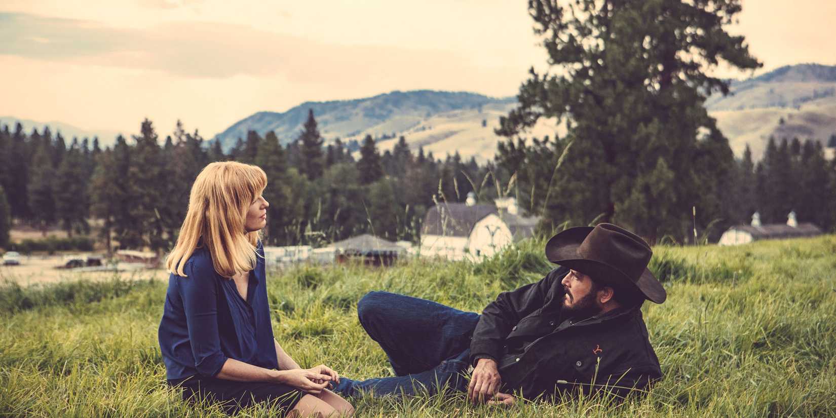 Kelly Reilly as Beth Dutton and Cole Hauser as Rip Wheeler in Yellowstone-1