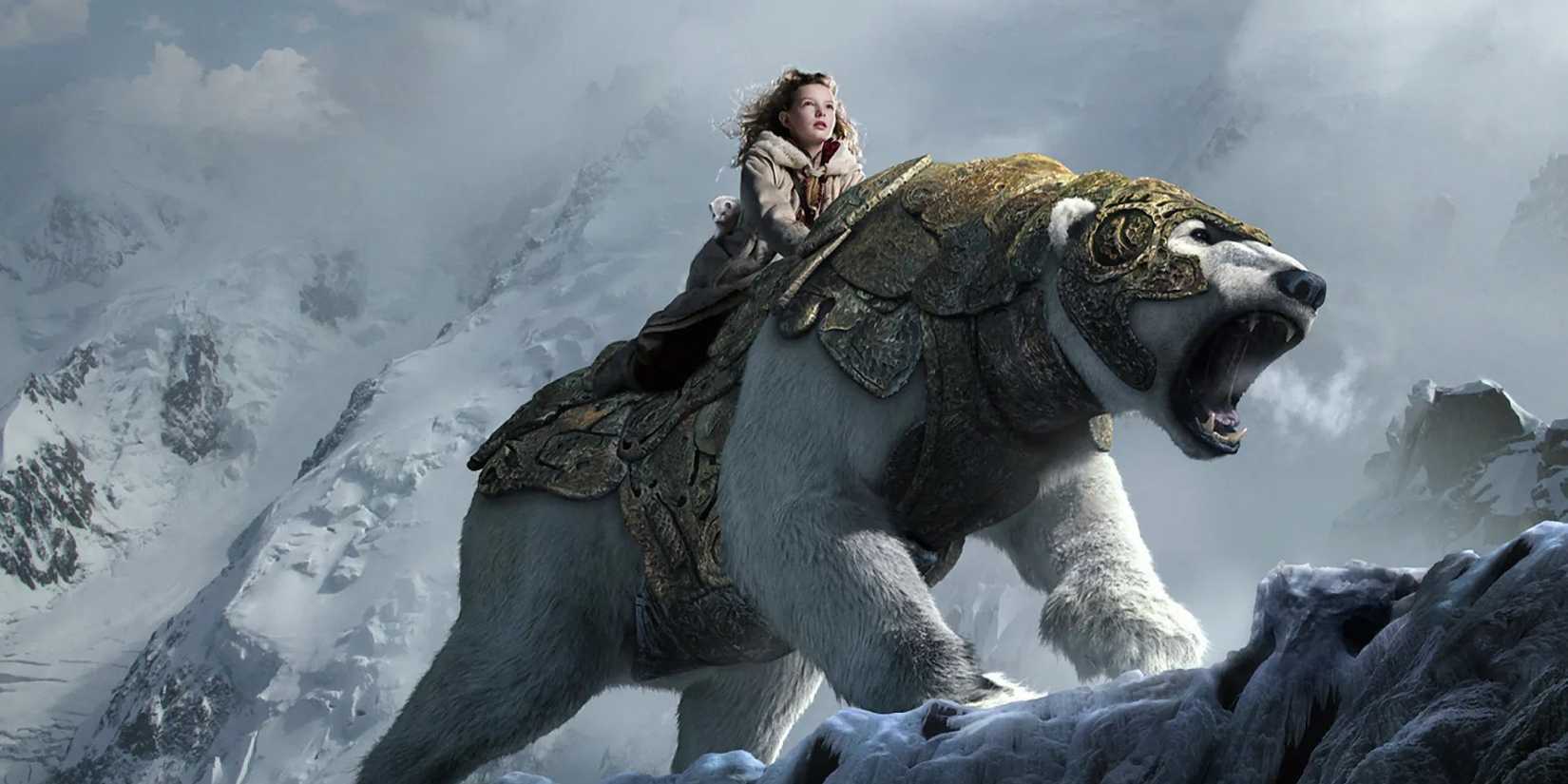 Lyra on an ice bear in The Golden Compass