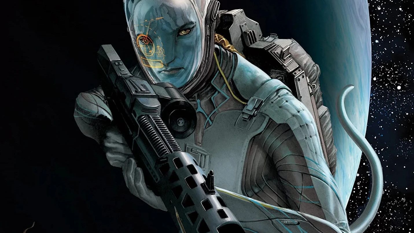 A Na'vi in a space suit from the cover of Avatar: The High Ground Vol. 3