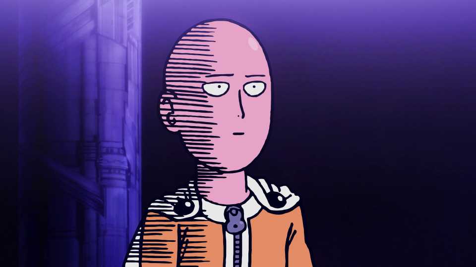 One-Punch Man Saitama drawn oversimplified with blank expression