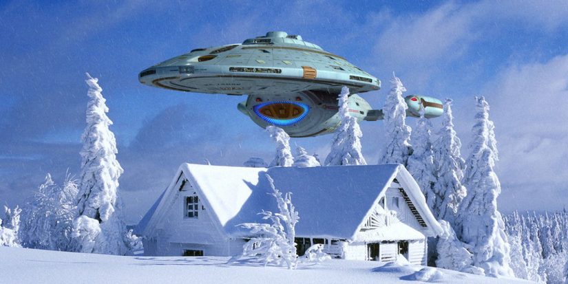 Star Trek Voyager Episode Timeless house buried in the snow