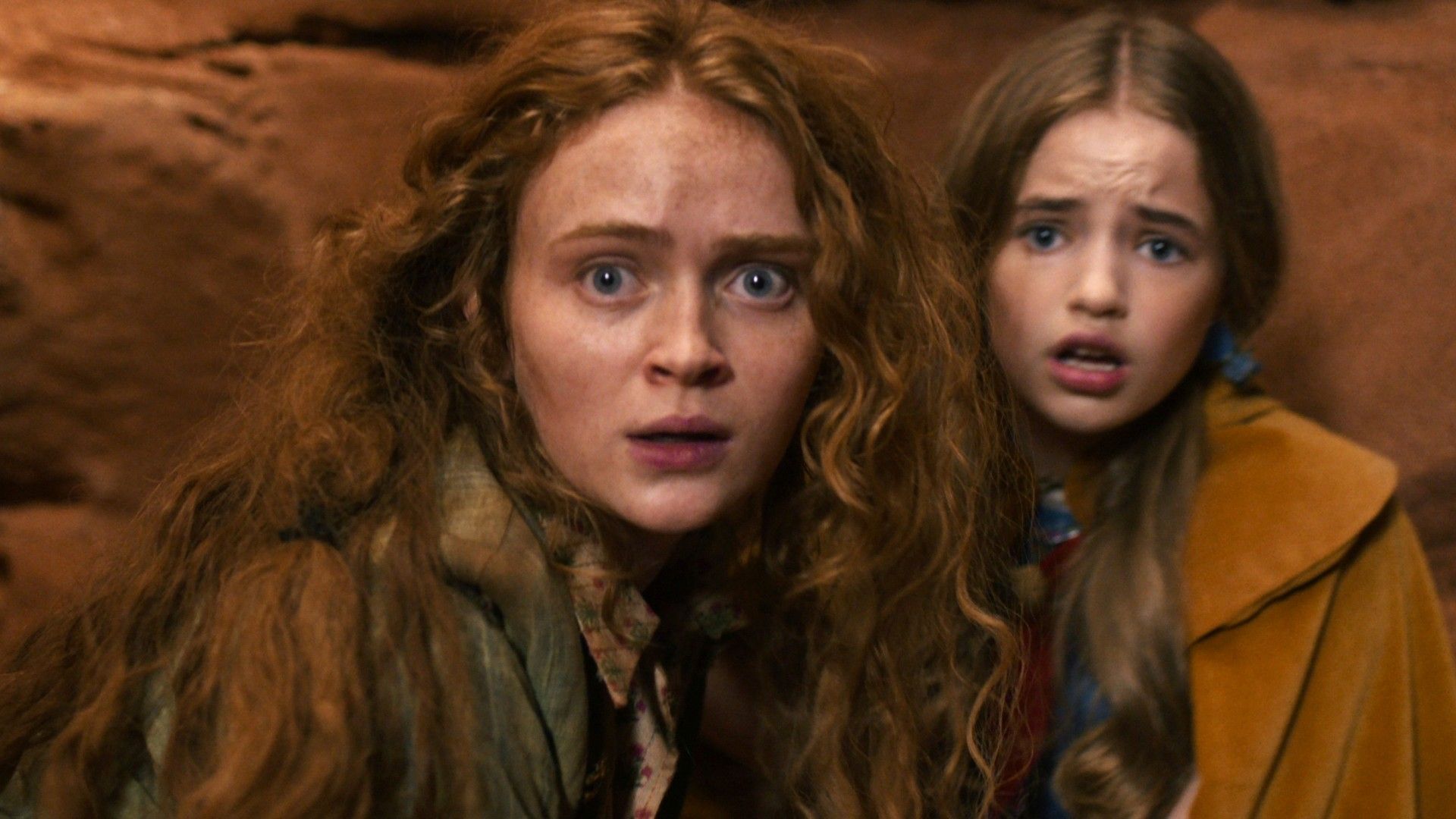 Stranger Things season 5 screenshot with sadie sink and nell fisher